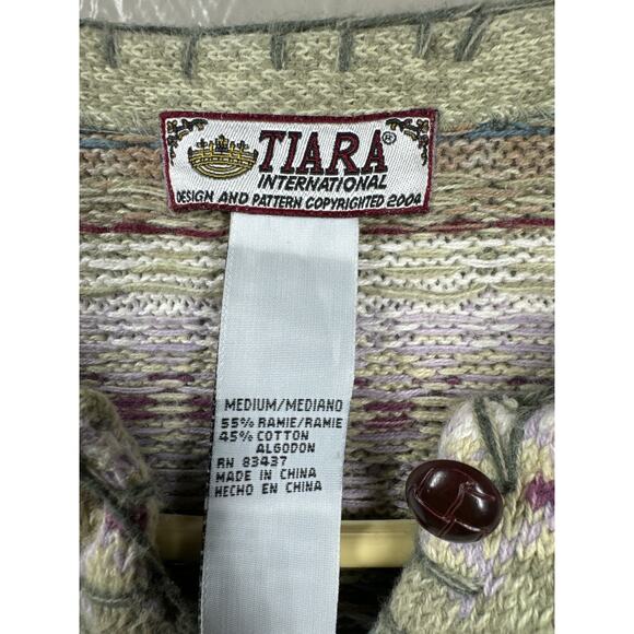 Tiara International Vintage Button Front Sweater Cardigan Womens Size Medium - Picture 3 of 5